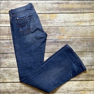 Citizens Of Humanity Dark Blue Wide Leg Jeans